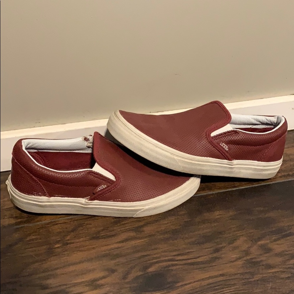 Red Vans Slip Ons